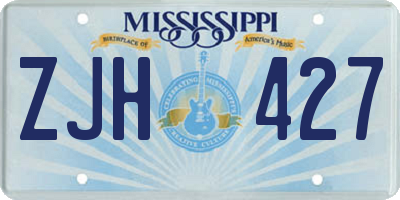 MS license plate ZJH427