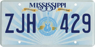 MS license plate ZJH429