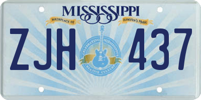 MS license plate ZJH437