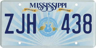 MS license plate ZJH438