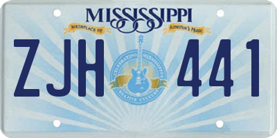 MS license plate ZJH441