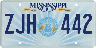 MS license plate ZJH442