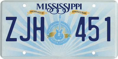 MS license plate ZJH451