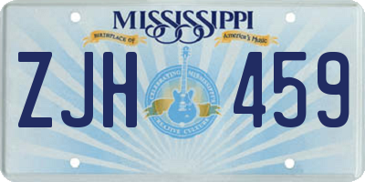 MS license plate ZJH459