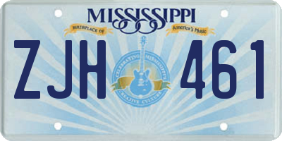 MS license plate ZJH461
