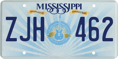 MS license plate ZJH462