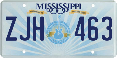 MS license plate ZJH463
