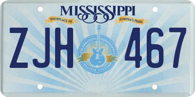 MS license plate ZJH467