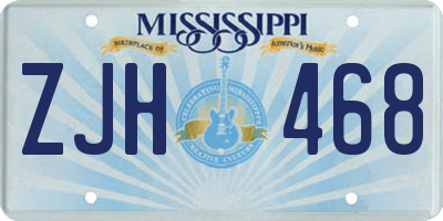 MS license plate ZJH468