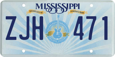 MS license plate ZJH471