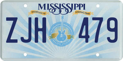MS license plate ZJH479