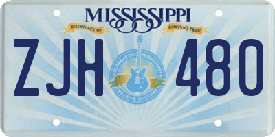 MS license plate ZJH480