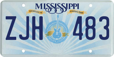 MS license plate ZJH483
