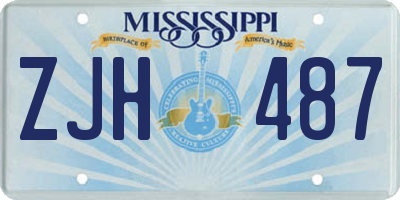 MS license plate ZJH487