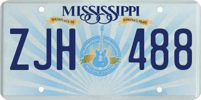 MS license plate ZJH488