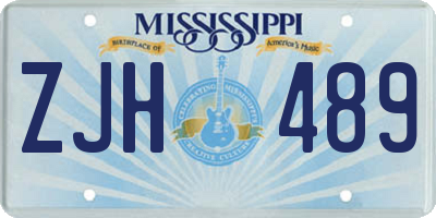 MS license plate ZJH489