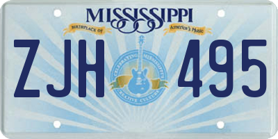 MS license plate ZJH495