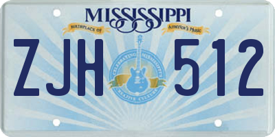 MS license plate ZJH512