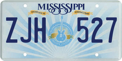 MS license plate ZJH527