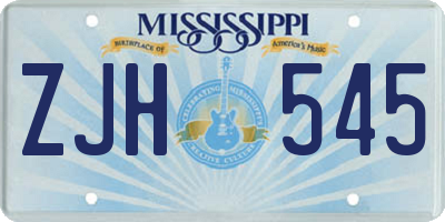 MS license plate ZJH545