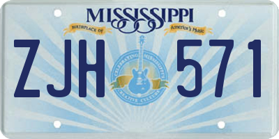 MS license plate ZJH571