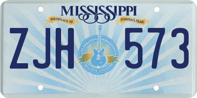 MS license plate ZJH573