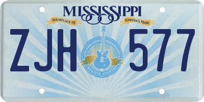 MS license plate ZJH577
