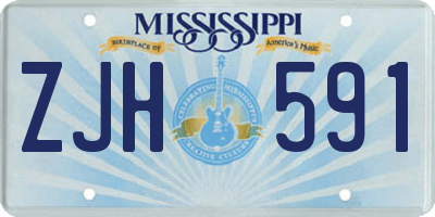 MS license plate ZJH591