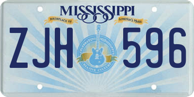 MS license plate ZJH596