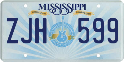 MS license plate ZJH599
