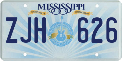 MS license plate ZJH626