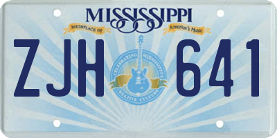 MS license plate ZJH641