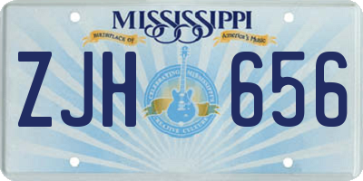 MS license plate ZJH656