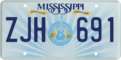 MS license plate ZJH691