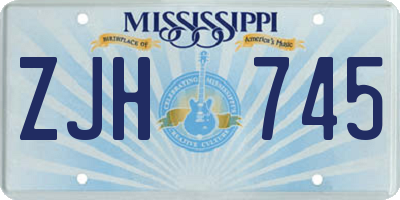 MS license plate ZJH745