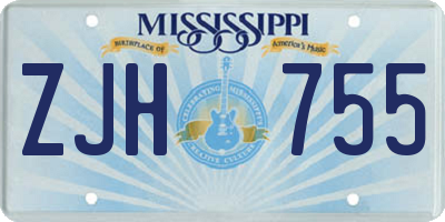 MS license plate ZJH755