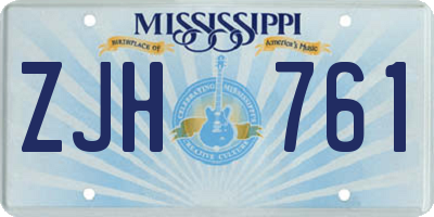 MS license plate ZJH761