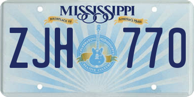MS license plate ZJH770