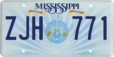 MS license plate ZJH771