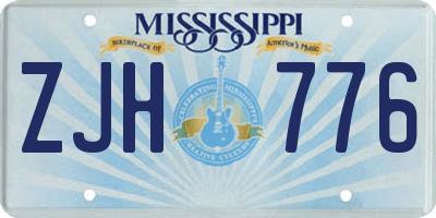 MS license plate ZJH776