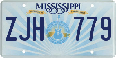 MS license plate ZJH779