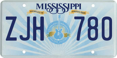 MS license plate ZJH780