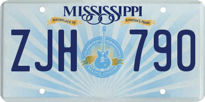 MS license plate ZJH790