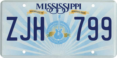 MS license plate ZJH799