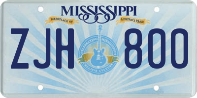 MS license plate ZJH800