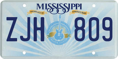 MS license plate ZJH809