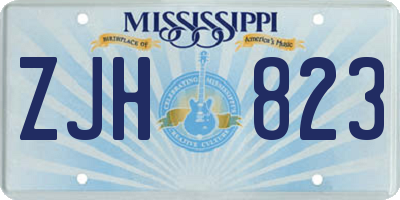 MS license plate ZJH823