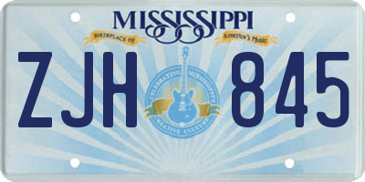 MS license plate ZJH845