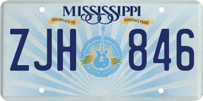 MS license plate ZJH846