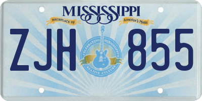 MS license plate ZJH855